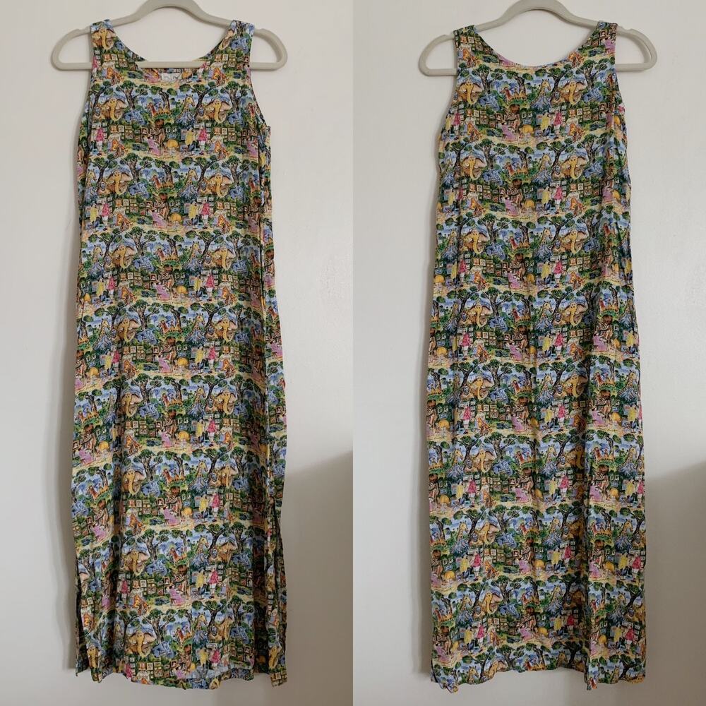 Multi Colored Vintage Reyn Spooner Animal Zoo Print Midi Dress M